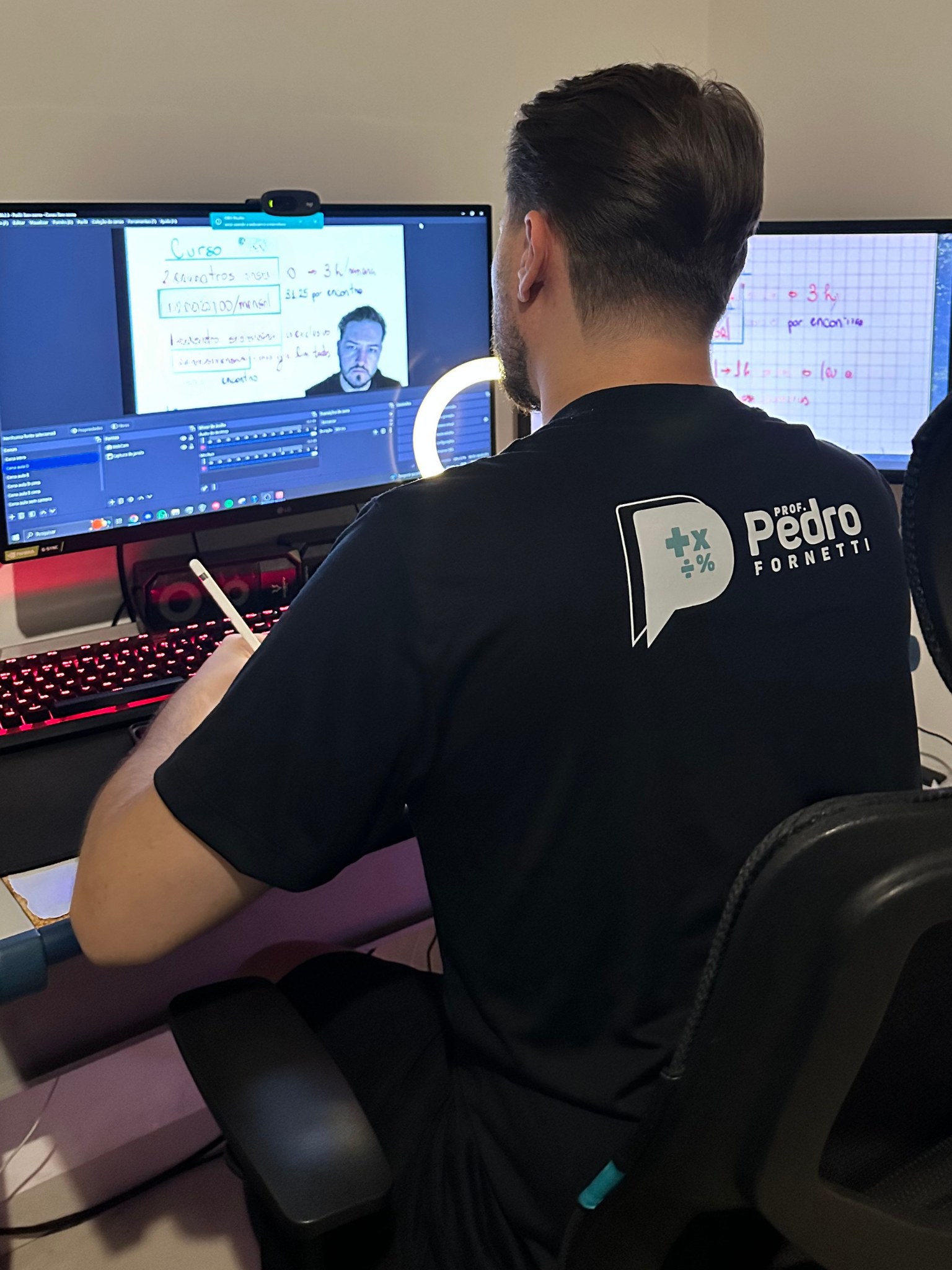 Bastidores de uma aula ao vivo do MPV